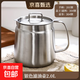 304不銹鋼油壺帶過(guò)濾網(wǎng)家用加厚廚房防漏油大容量裝儲油罐瓶帶蓋 304鋼-【銀色】提手蓋濾油壺-【大號】1個(gè)裝