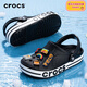 卡駱馳（CROCS）洞洞鞋貝雅卡駱班男鞋女鞋夏季新款透氣拖鞋沙灘鞋一腳蹬穿脫涼鞋 黑色/白色-066 45-46 (290mm)
