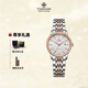 天珺（TANGIN）瑞士手表 女表 商務(wù)機械表女士手表 休閑鋼帶送女友 T7058LHWFBB
