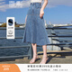 香影（xiangying）牛仔半身裙女2025夏季新款復古包臀魚(yú)尾傘裙氣質(zhì)高腰a字裙子 牛仔藍 S
