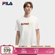FILA 斐樂(lè )官方馬上起飛情侶款針織短袖衫2026春季休閑舒適刺繡圓領(lǐng)T恤