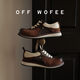 OFFWOFEEOFFWOFEE秋冬牛皮復古高級阿甘鞋美拉德棕咖色麂皮絨休閑運動(dòng)鞋 咖啡色 25.5 41男