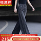 恒源祥黑色牛仔褲女2026年新款秋季褲子今年流行的寬松直筒褲彎刀闊腿褲 【7095】黑灰色長(cháng)褲-單褲 27 【腰圍2尺】建議90-100斤