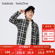 巴拉巴拉男童襯衫兒童大童裝2025秋冬裝加絨保暖格子百搭襯衣208425102101