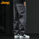 JEEP吉普休閑褲男春秋季直筒褲子男士寬松潮流工裝褲男褲 深灰 XL