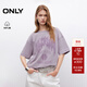 ONLY2025夏季新款酷感字母印花落肩圓領(lǐng)短袖T恤女|125201066 A38一有紫色 M