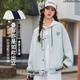 紫洛妮高中生棒球服外套女2026春季新款少女學(xué)生美式學(xué)院風(fēng)寬松夾克上衣 綠色 XL (170)