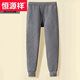 恒源祥保暖褲男士純棉三層加厚夾棉秋褲全棉毛褲打底襯褲線(xiàn)褲秋冬 男士1條裝【深麻灰】 三層夾棉  3XL 185