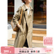 尚都比拉風(fēng)衣女中長(cháng)款春秋氣質(zhì)英倫風(fēng)雙排扣休閑外套 卡其色 M 