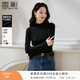 香影黑色打底針織衫女2025秋冬新款氣質(zhì)修身長(cháng)袖套頭內搭小衫上衣 黑色 L 165/88A/110-125斤