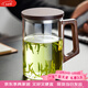 憶壺茶（YIHUTEA）泡茶杯玻璃耐高溫大容量家用綠茶杯喝茶水杯男士辦公室木把杯子 【升級容量PLUS版】透明泡茶杯1L