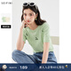 詩(shī)凡黎（‘S EIFINI）詩(shī)凡黎圓領(lǐng)短袖綠色鉤花針織衫2024年夏新款薄荷曼波短款套頭衫女 淺綠 M 160/85CM