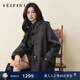 詩(shī)凡黎（‘S EIFINI）【牛角可頌大衣】含牦牛絨雙面呢外套2025冬新款直筒連帽大衣 【長(cháng)款】暗灰 L