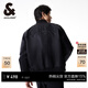杰克·瓊斯（JACK&JONES）26年男裝春秋外套男士棒球領(lǐng)寬松休閑重磅刺繡夾克外套飛行員夾克 黑色E41-1 L (180)