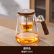 DEATKN德國飄逸杯茶水分離泡茶壺高硼硅全玻璃內膽一鍵分離飄逸壺家用 【蒸煮內膽】透明元茗飄逸杯 750ml 加厚高硼硅+胡桃木