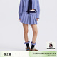 RE'VAN芮范新品設計師款學(xué)院風(fēng)格紋百褶短裙RL71501237 藏青（格） L