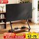 貝石 移動(dòng)電視支架藝術(shù)電視支架落地電視推車(chē)適用于索尼海信華為創(chuàng  )維等電視通用電視掛架子 【42-75英寸輕奢黑】雙層加厚木板/帶洞洞板