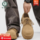 啄木鳥(niǎo)大頭鞋男德比鞋2026新款低幫馬丁靴男復古工裝鞋厚底增高百搭潮鞋 駝色 42