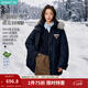 茵曼（INMAN）2025冬季女裝新款三防可拆毛領(lǐng)連帽羽絨服女寬松保暖派克服外套 寶藍色 L 168-172cm/121-130斤