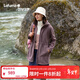 LAFUMA樂(lè )飛葉戶(hù)外秋冬保暖連帽抓絨衣女士 動(dòng)中長(cháng)款搖粒絨外套LFJA5CR66 雀紫DV S (36)160/80A
