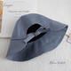 Lagur日本經(jīng)典之作丨純亞麻可扎馬尾戶(hù)外遮陽(yáng)漁夫帽防曬帽女夏 淡藍色