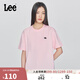 Lee25新品舒適版圓領(lǐng)X-Crew像素徽標設計粉色女短袖T恤顯瘦休閑潮