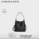 CHARLES&KEITH吸扣式純色單肩斜挎包手提水桶包包女包生日禮物CK2-10782671