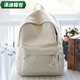 葉余蕓洛女神節純色帆布書(shū)包女簡(jiǎn)約休閑學(xué)院風(fēng)雙肩包中學(xué)生百搭旅 米白色 G同純色白麻繩