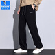 啄木鳥(niǎo)休閑褲男春秋款寬松運動(dòng)直筒衛褲男夏季薄款高端休閑工裝長(cháng)褲子男 黑色 2XL （建議145-160斤）