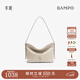半坡飾族（bampo）新款包包小綿綿頭層牛皮手抓紋小包時(shí)尚高級感女包單肩斜挎包 茯苓白（升級拉鏈款）