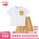 NEW BALANCEnb童裝男女兒童夏季舒適短褲T恤短袖套裝ND2SE25093 淺米色 130