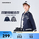 匡威Converse童裝男童夾克2025春秋新款雙面可穿格子兒童棒球服外套
