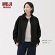 MUJI女式 不易沾水燈芯絨領(lǐng)夾克女工裝外套25年冬季女裝 BD11UA5A 黑色 S (155/80A)