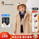 暇步士（Hush Puppies）童裝兒童男女大童秋季新款可拆卸兒童時(shí)尚休閑風(fēng)衣 暖卡其 160