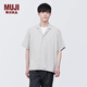 MUJI MUJI 男式不易褶皺涼感開(kāi)領(lǐng)短袖衫短袖襯衫襯衣外套男士 淺灰色 S 165/84A