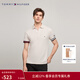 Tommy Hilfiger【透氣舒適】春夏男裝珠地網(wǎng)眼撞色袖口修身短袖T恤POLO衫 米白色AWD L （推薦：140-155斤）