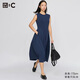 優(yōu)衣庫合作款/女裝修身喇叭型連衣裙/裙子487498 69 藏青色 M
