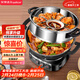 榮事達（Royalstar）電炒鍋電蒸鍋電煮鍋山東鍋家用鑄鐵燉蒸煮一體多功能蒸籠蒸包子RS-FT36帶蒸籠家電