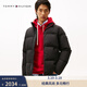 Tommy Hilfiger【撞色門(mén)襟】秋冬男商務(wù)休閑立領(lǐng)面包羽絨服外套05750 黑色BDS M （推薦：135-150斤）