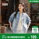 森馬（Semir）森柔|牛仔襯衫女春中長(cháng)款oversize落肩長(cháng)袖衣服襯衣103125105002