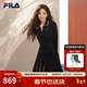 FILA 斐樂(lè )楊冪同款女子連衣裙春新款時(shí)尚休閑寬松收腰翻領(lǐng)連身裙 正黑色-BK M 165/84A