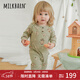 Milkbarn春秋嬰兒連體衣服男女寶寶長(cháng)袖哈衣嬰幼兒爬爬服 深秋蝸牛 66cm (3-6月-參考身高59-66cm)