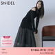 SNIDEL2025秋冬新品優(yōu)雅圓領(lǐng)露肩喇叭袖針織魚(yú)尾連衣裙SWNO255083 黑色 均碼