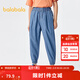 巴拉巴拉童裝男童褲子兒童牛仔褲夏裝防蚊薄款大童天絲牛仔束腳褲 牛仔中藍88201 140