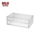 MUJI 亞克力盒 二層抽屜 化妝品桌面收納 飾品收納盒 透明(可掀蓋） 2層式