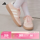 adidas「T頭鞋」BARREDA休閑板鞋德訓鞋男女新款阿迪達斯輕運動(dòng)   淺粉/漢玉白/樹(shù)脂黃   38