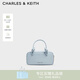 CHARLES&KEITH奶油色柔軟手提斜挎波士頓包生日女神節禮物送女友CK2-30271574 Sea Salt Blue海鹽色 S