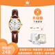 歐利時(shí)（OLEVS）瑞士認證品牌手表女簡(jiǎn)約氣質(zhì)石英表日歷防水大數字女士手表送禮物 升級加強版-棕皮白面女-終身保