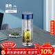 膳魔師（THERMOS）雙層玻璃杯400ml高硼硅水杯子茶水分離茶杯帶茶漏TCGD-400-D-BL