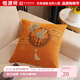 恒源祥中式家用雪尼爾沙發(fā)抱枕靠墊靠枕床頭靠背可拆洗抱枕套椅靠車(chē)載 滿(mǎn)園青色抱枕-橘黃色 45cm*45cm 含枕芯